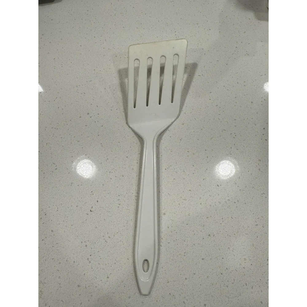 Hutzler Nylon Angled Slotted Spatula #717 White LOPOL‎